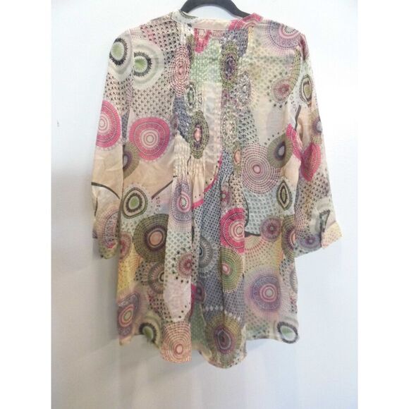 American Rag Yoke Tunic multi color flowy top - Picture 2 of 6